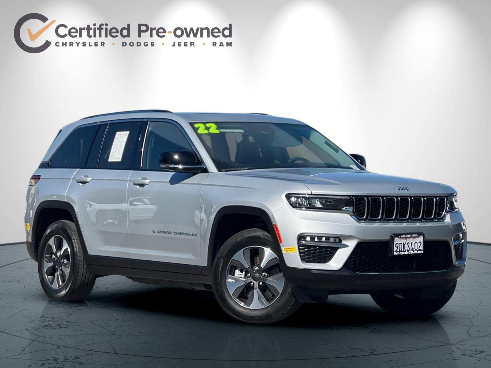 Certified 2022 Jeep Grand Cherokee 4xe with VIN 1C4RJYB65N8742407 for sale in Sunnyvale, CA