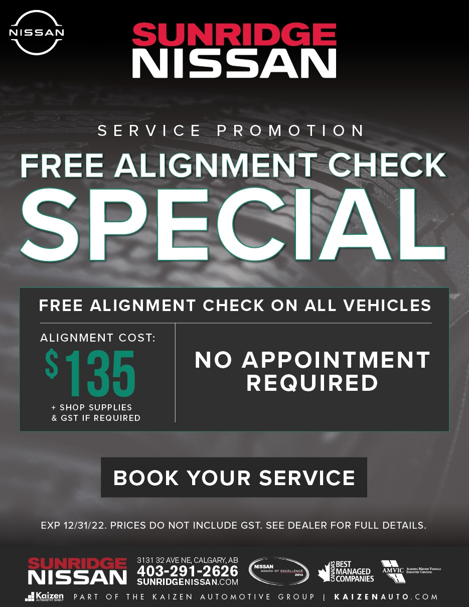 Free Alignment Check Sunridge Nissan Inc