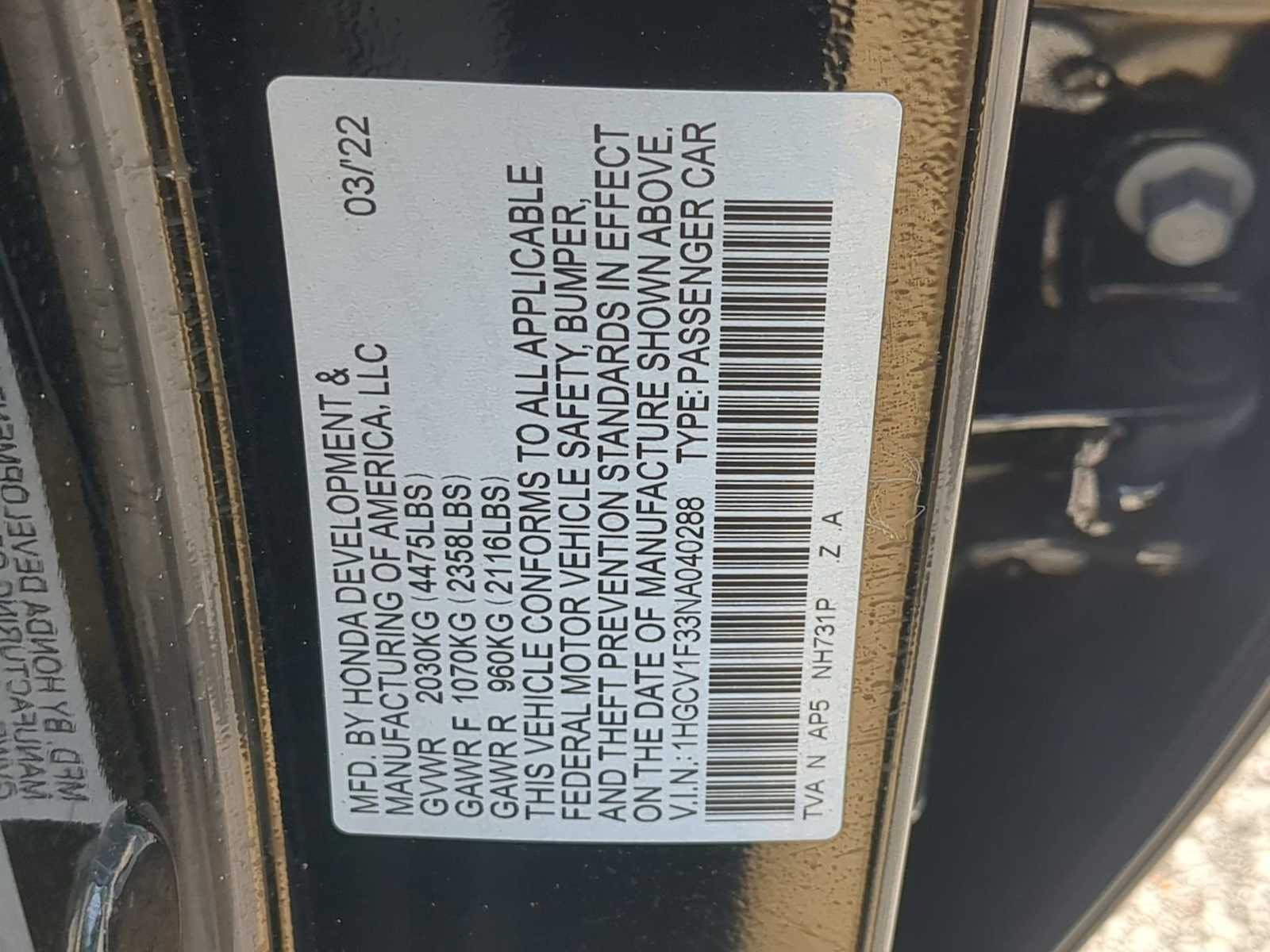 2022 Honda Accord Sport 36