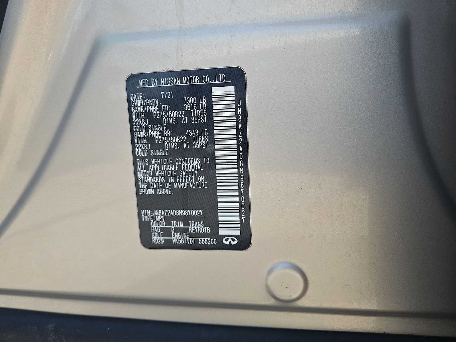 Thumbnail: 2022 INFINITI QX80 - 37