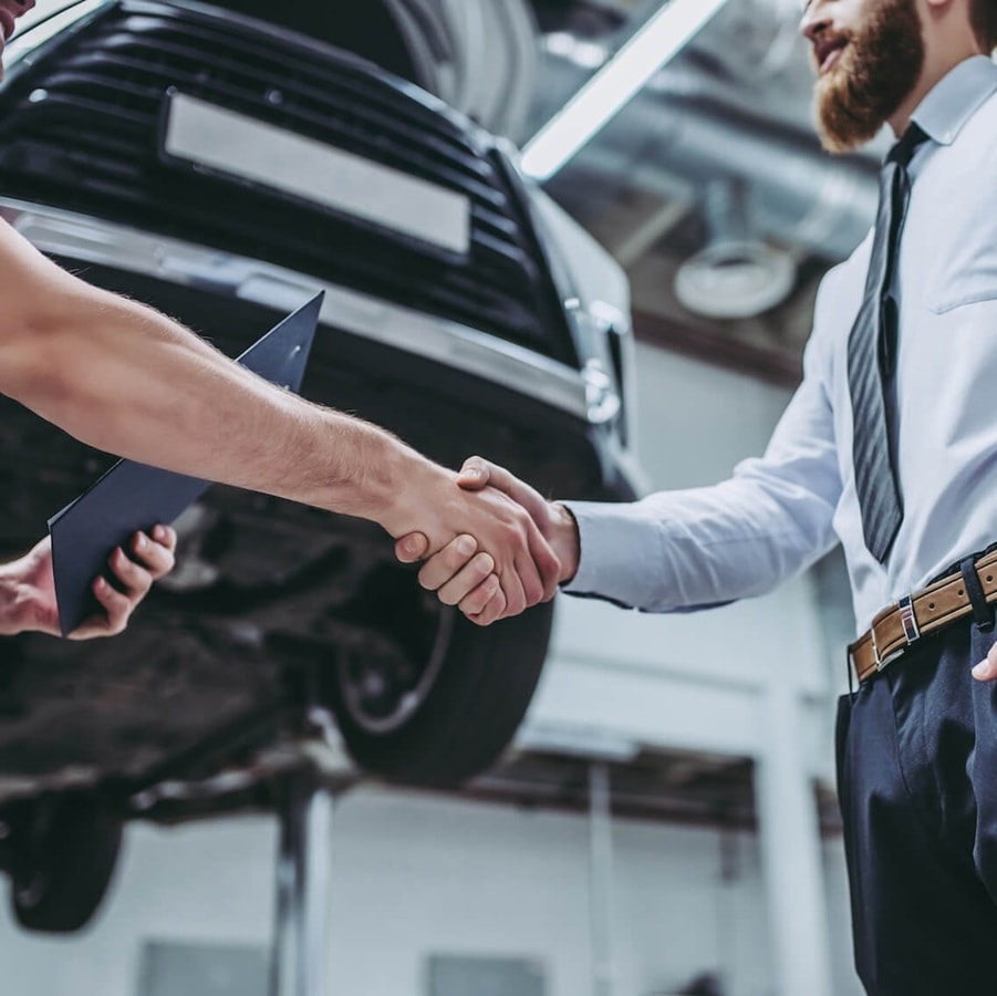 two men shaking hands