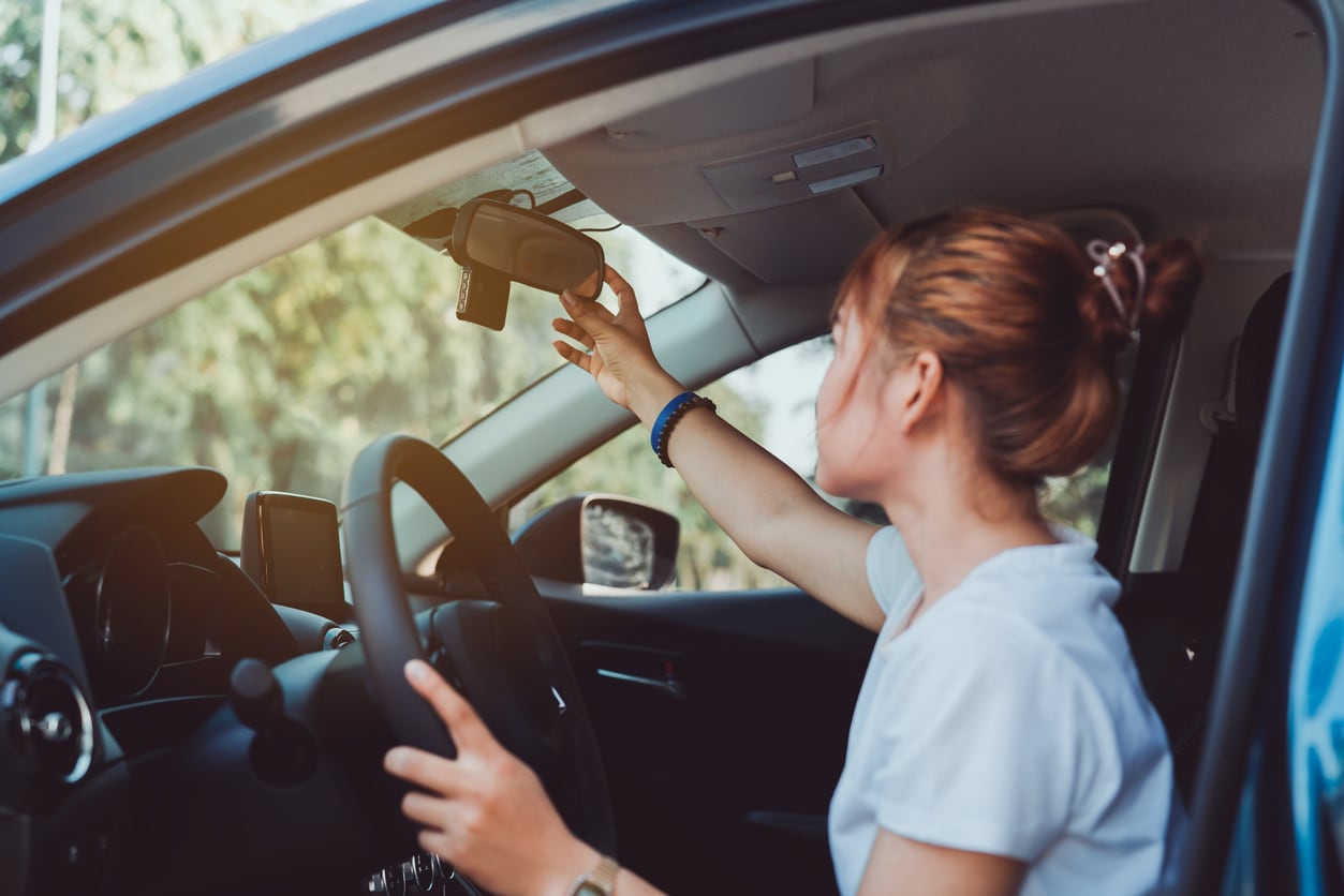 A woman driving the new Cadillac CT4-V.