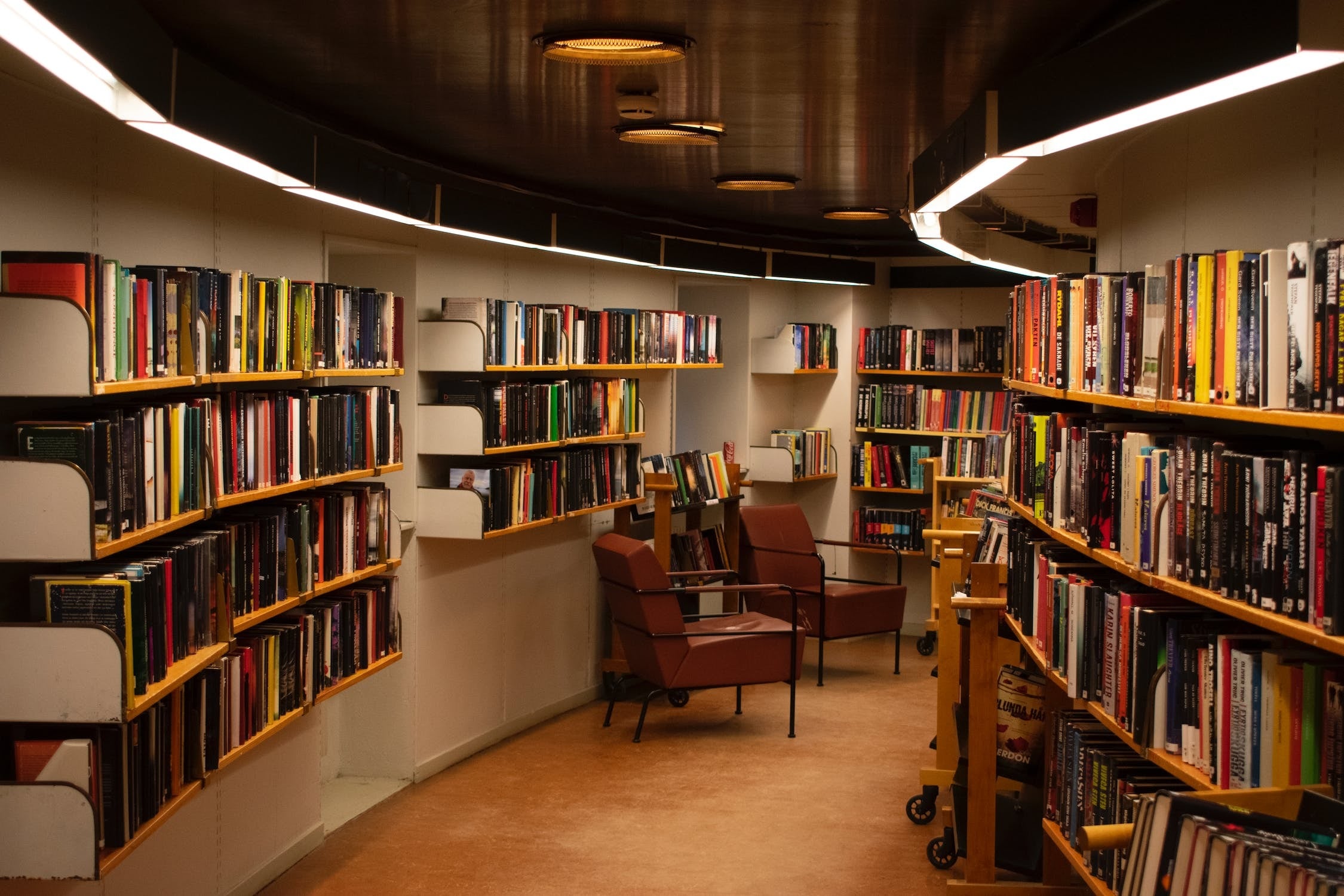 Library with shelves of books