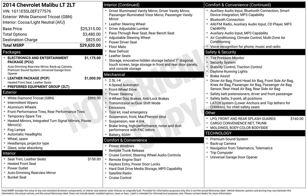 2014 Chevrolet Malibu 2LT