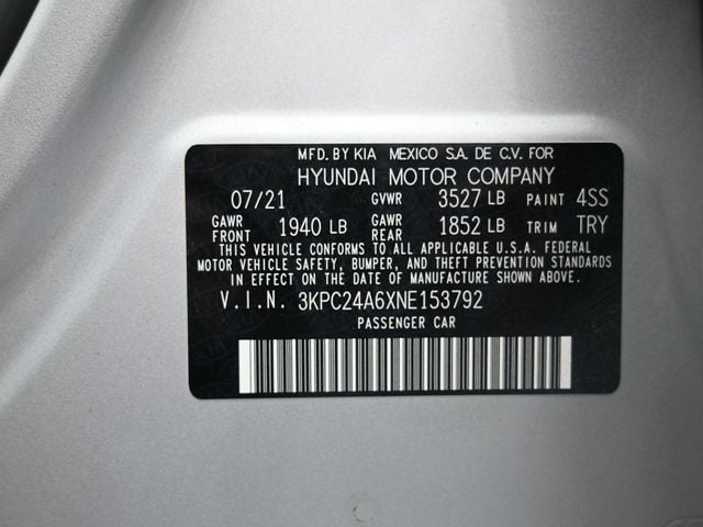 Certified 2022 Hyundai Accent SEL with VIN 3KPC24A6XNE153792 for sale in Goshen, NY