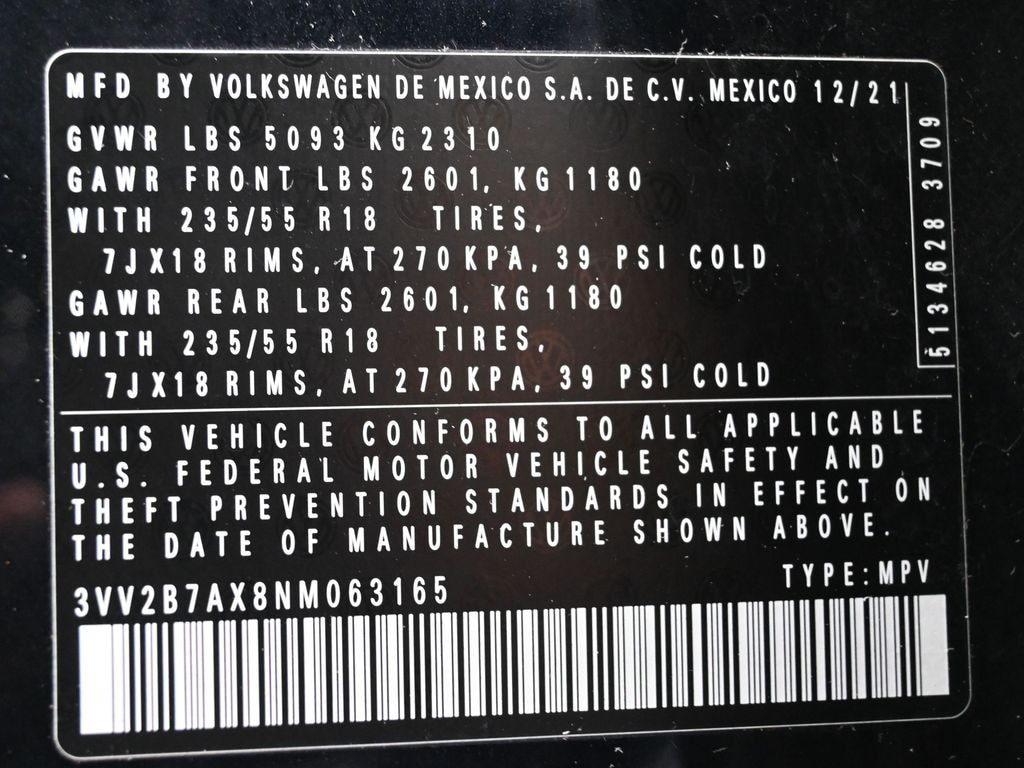 Used 2022 Volkswagen Tiguan SE Sport Utility