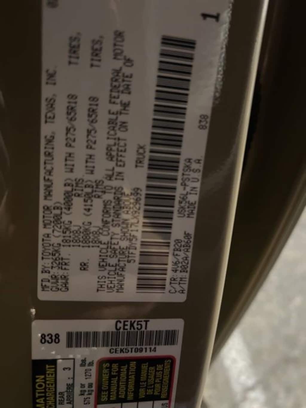 Used 2020 Toyota Tundra SR5 5.7L V8 Truck CrewMax