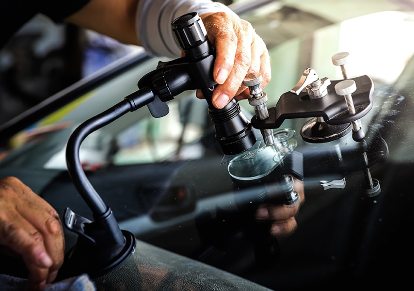 Curing a windshield chip