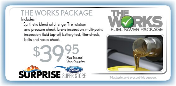 Ford The Works >> Ford Car Repair Maintenance Surprise Az Fuel Saver Offer Ford The Works >> Ford Car Repair Maintenance Surprise Az Fuel Saver Offer
