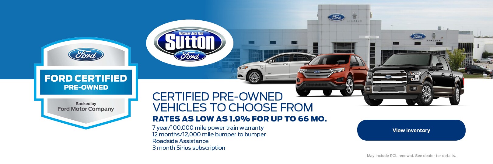 Sutton Ford New & Used Ford Dealer serving Matteson, Tinley Park