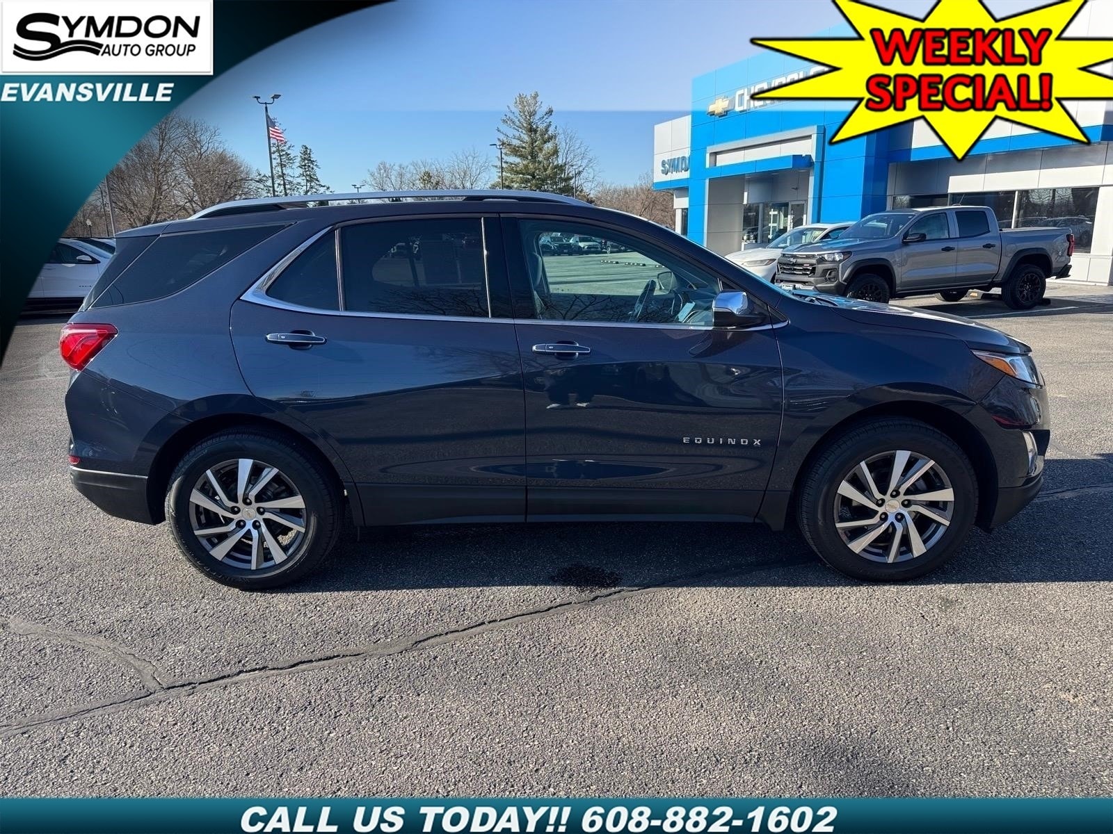 Used 2019 Chevrolet Equinox Premier with VIN 3GNAXXEV1KL127737 for sale in Evansville, WI
