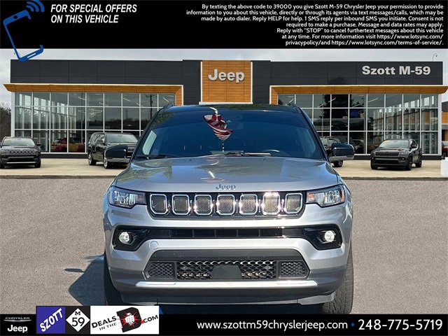 Used 2022 Jeep Compass Limited with VIN 3C4NJDCB7NT174570 for sale in White Lake, MI