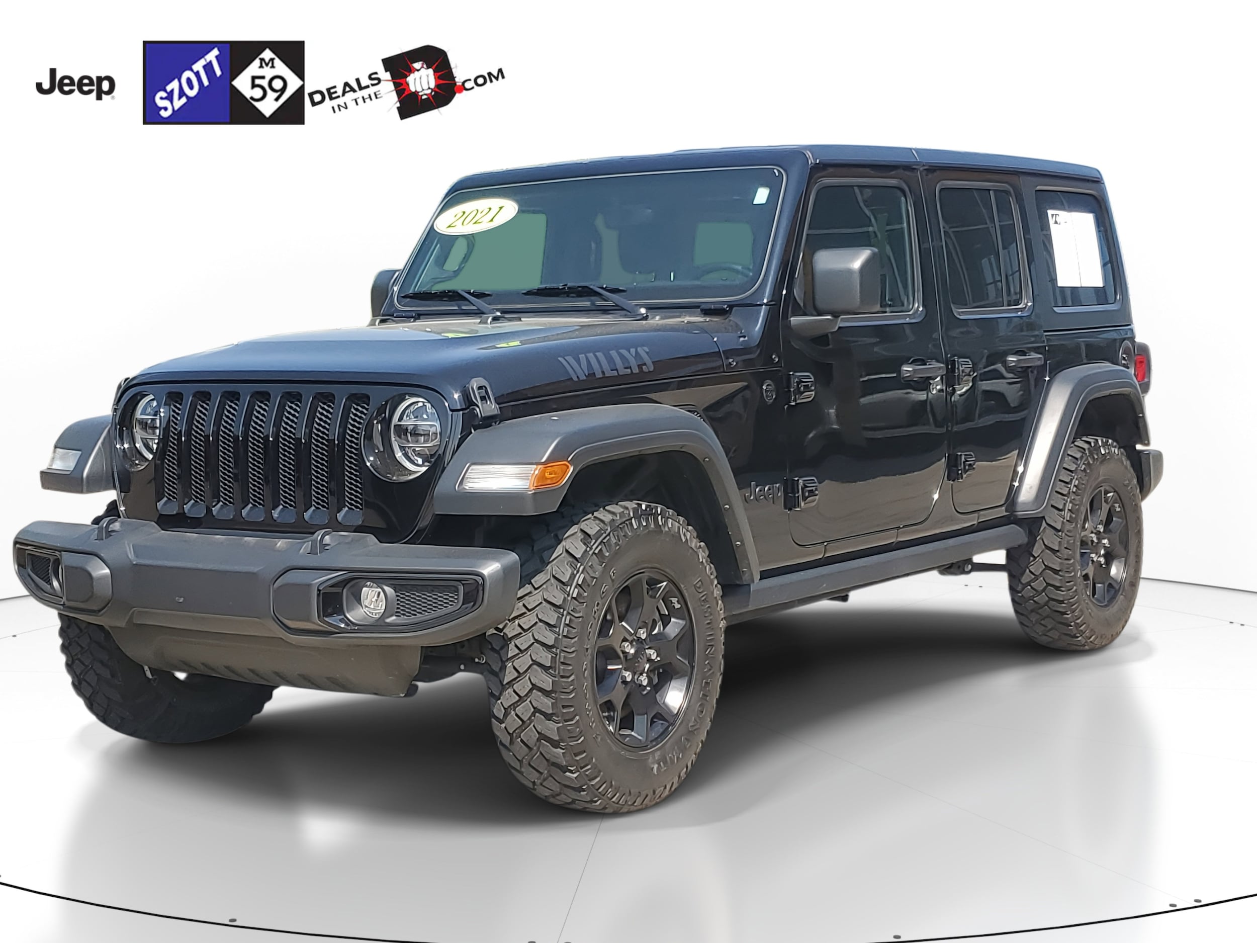 Used 2021 Jeep Wrangler Unlimited Willys with VIN 1C4HJXDN0MW819334 for sale in White Lake, MI