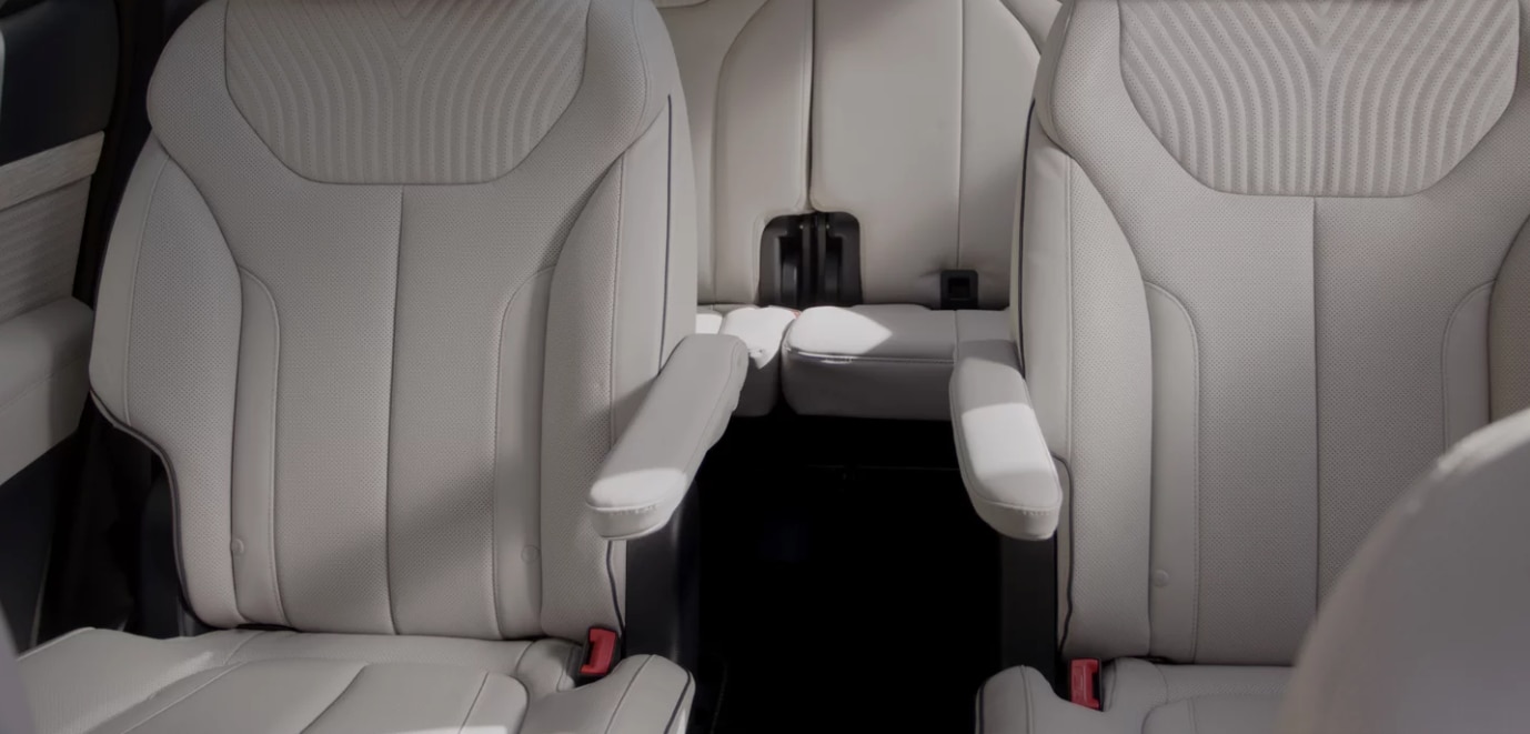 Close-up of the second and third rows of seating in the 2024 Hyundai Palisade
