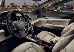 Interior of the 2017 Hyundai Elantra
