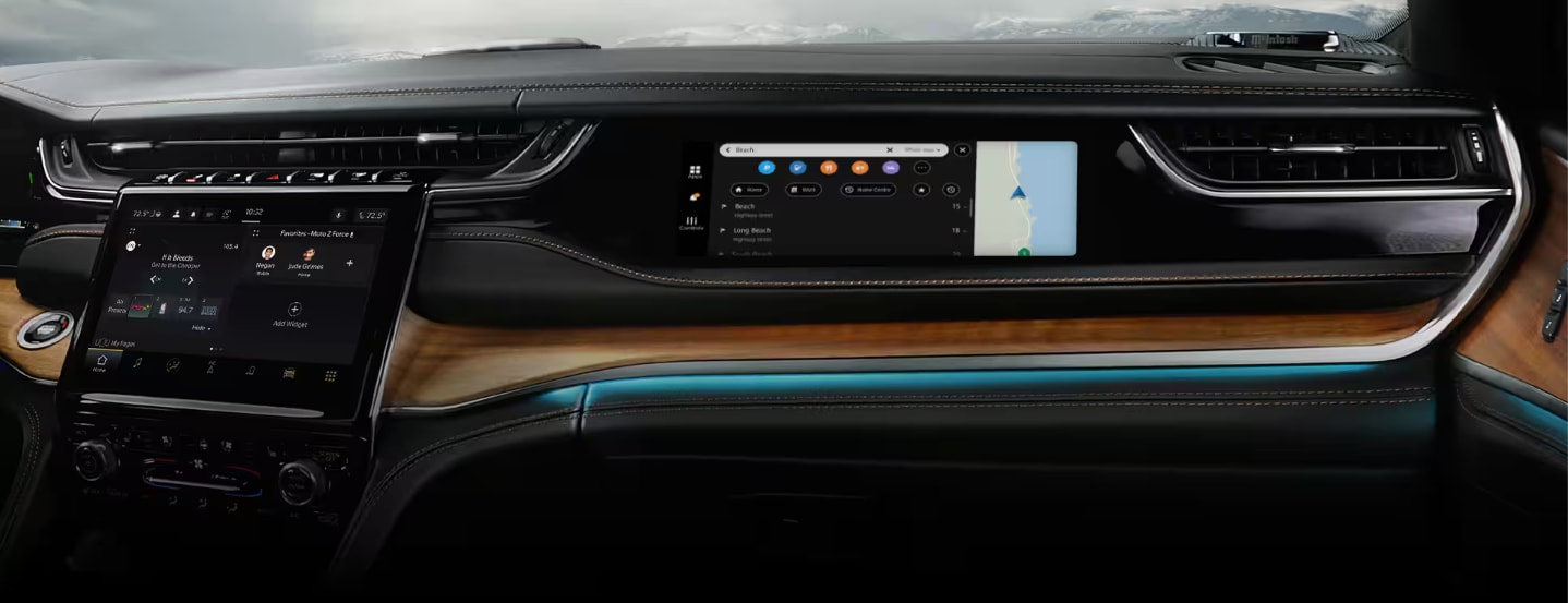 2024 Jeep Grand Cherokee dashboard featuring multiple screens and technology