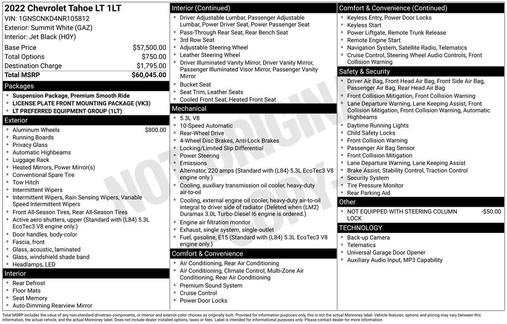 Used 2022 Chevrolet Tahoe LT SUV