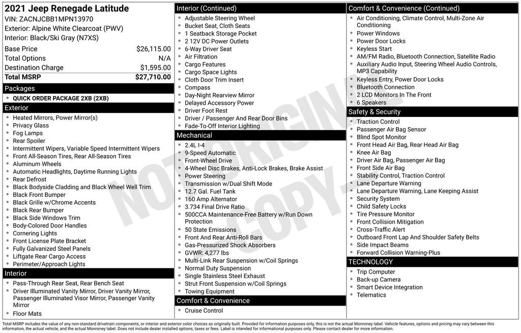 Used 2021 Jeep Renegade Latitude SUV