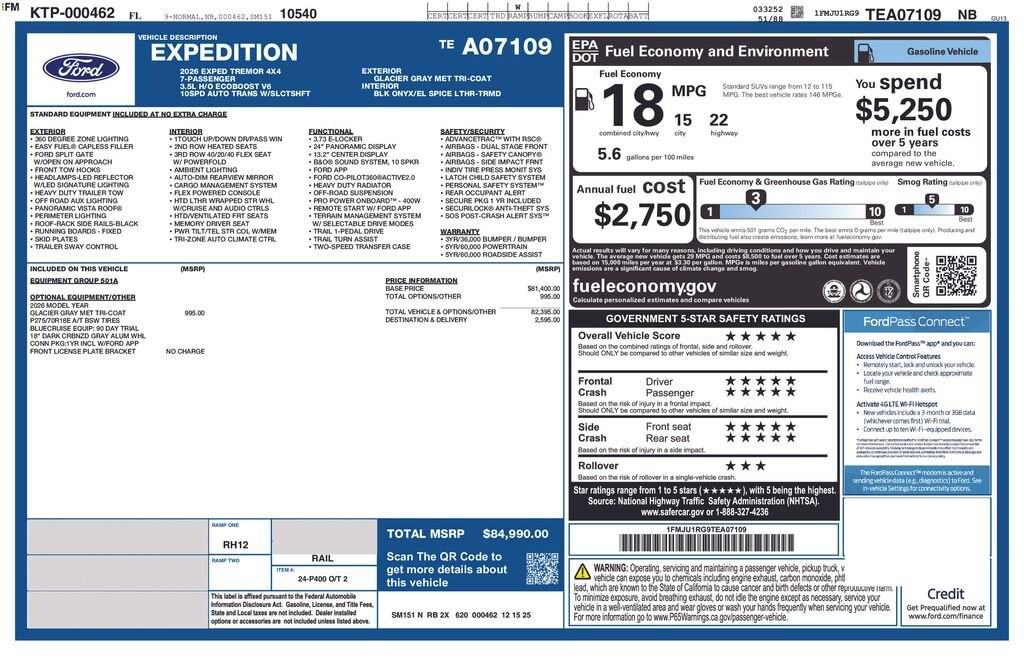 New 2026 Ford Expedition Tremor SUV