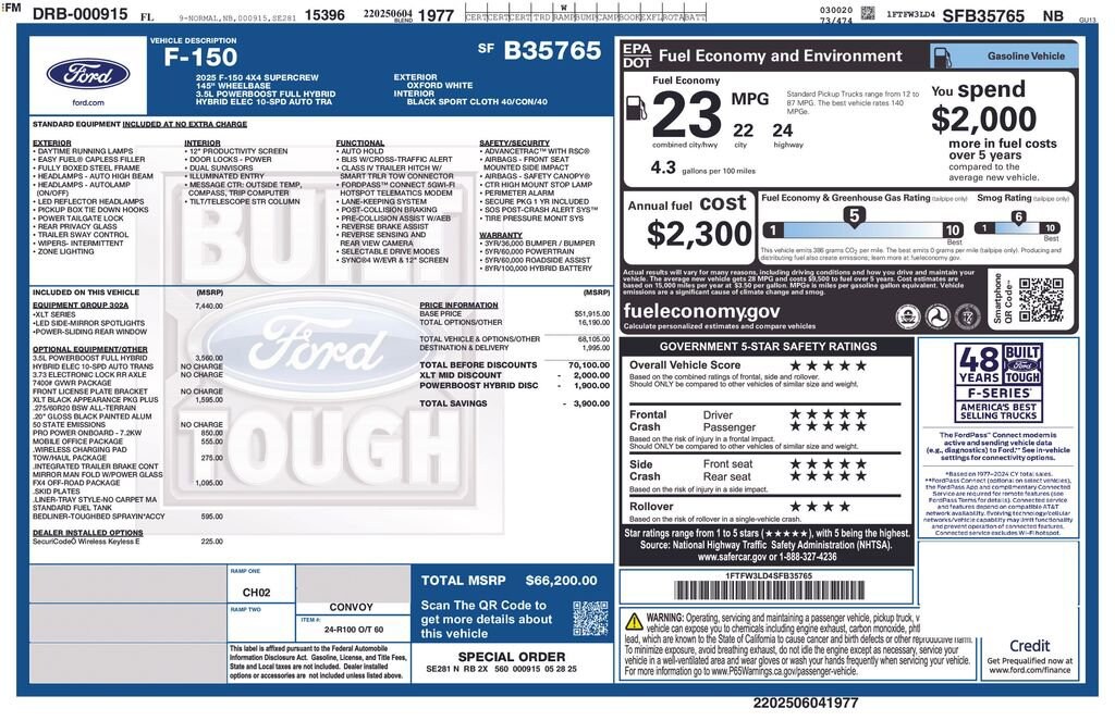 New 2025 Ford F-150 XLT Truck SuperCrew Cab