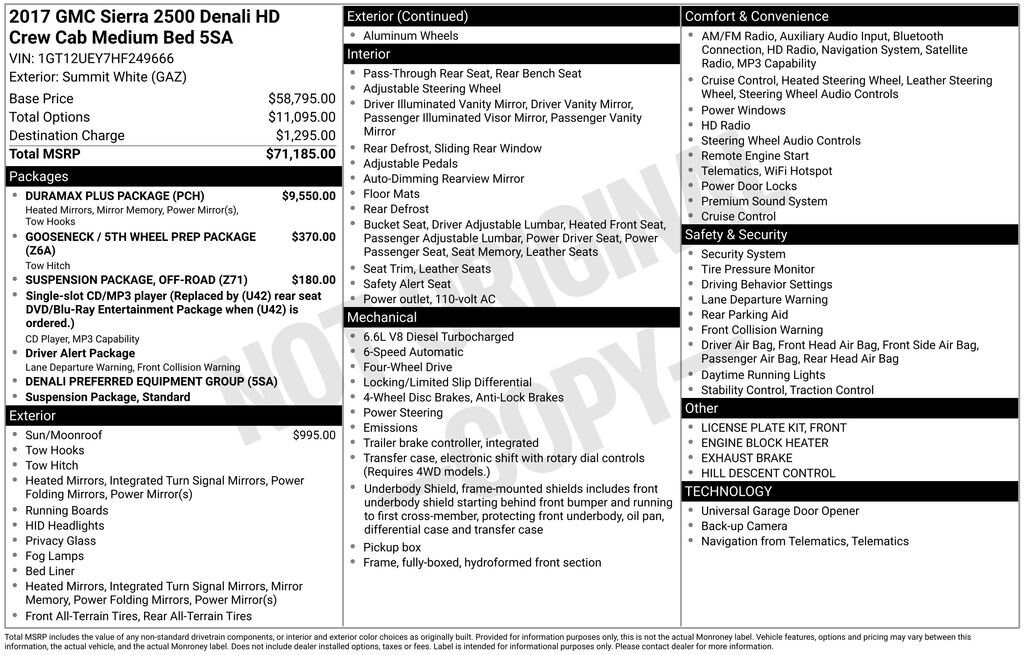 Used 2017 GMC Sierra 2500HD Denali Truck Crew Cab