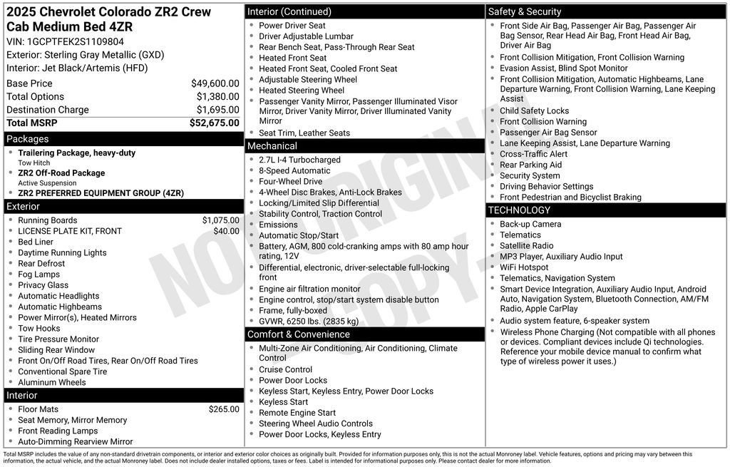 Used 2025 Chevrolet Colorado ZR2 Truck Crew Cab