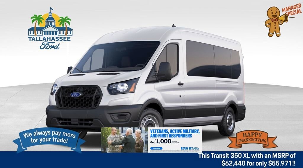 New 2025 Ford Transit-350 Passenger Wagon Medium Roof Van