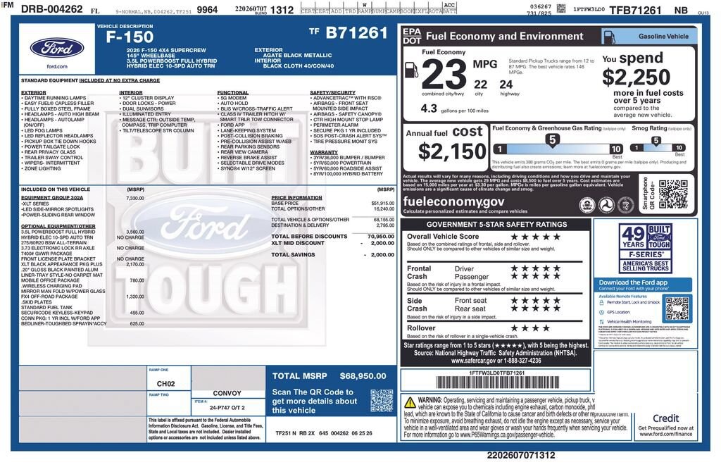 New 2026 Ford F-150 XLT Truck SuperCrew Cab