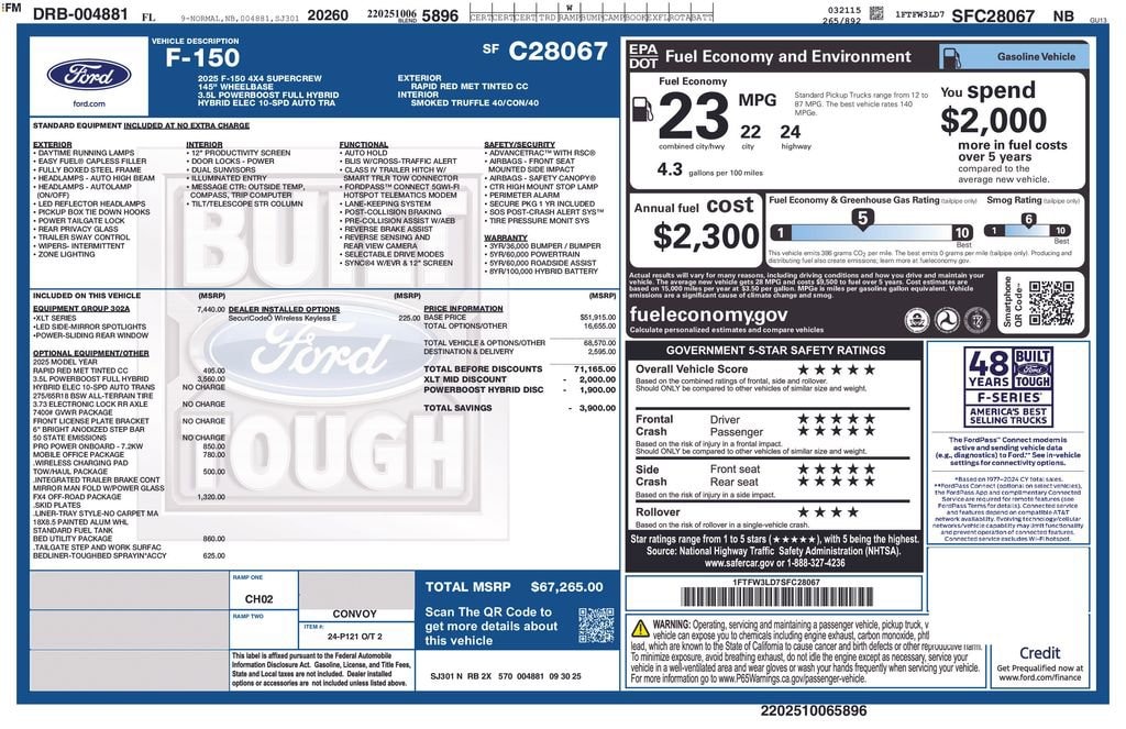 New 2025 Ford F-150 XLT Truck SuperCrew Cab