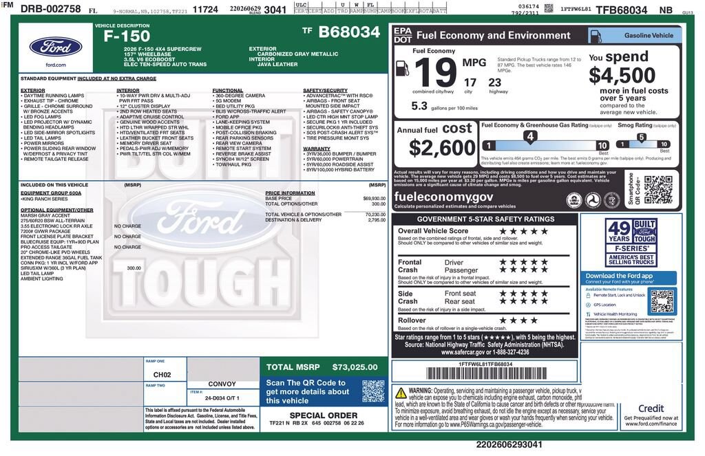 New 2026 Ford F-150 King Ranch Truck SuperCrew Cab