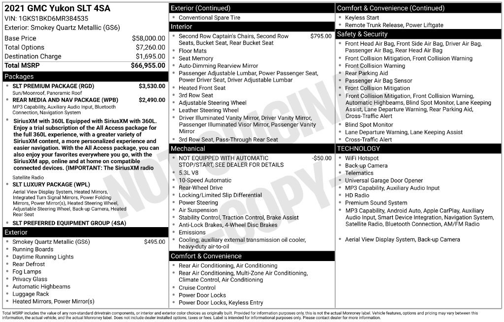 Used 2021 GMC Yukon SLT SUV