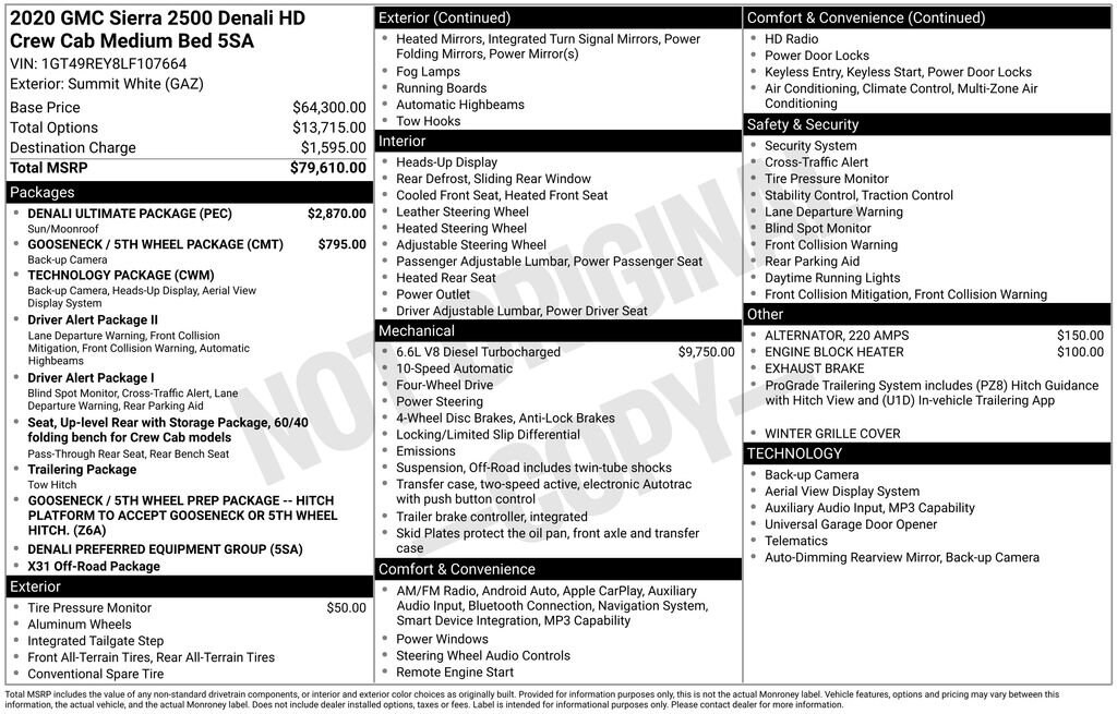 Used 2020 GMC Sierra 2500HD Denali Truck Crew Cab