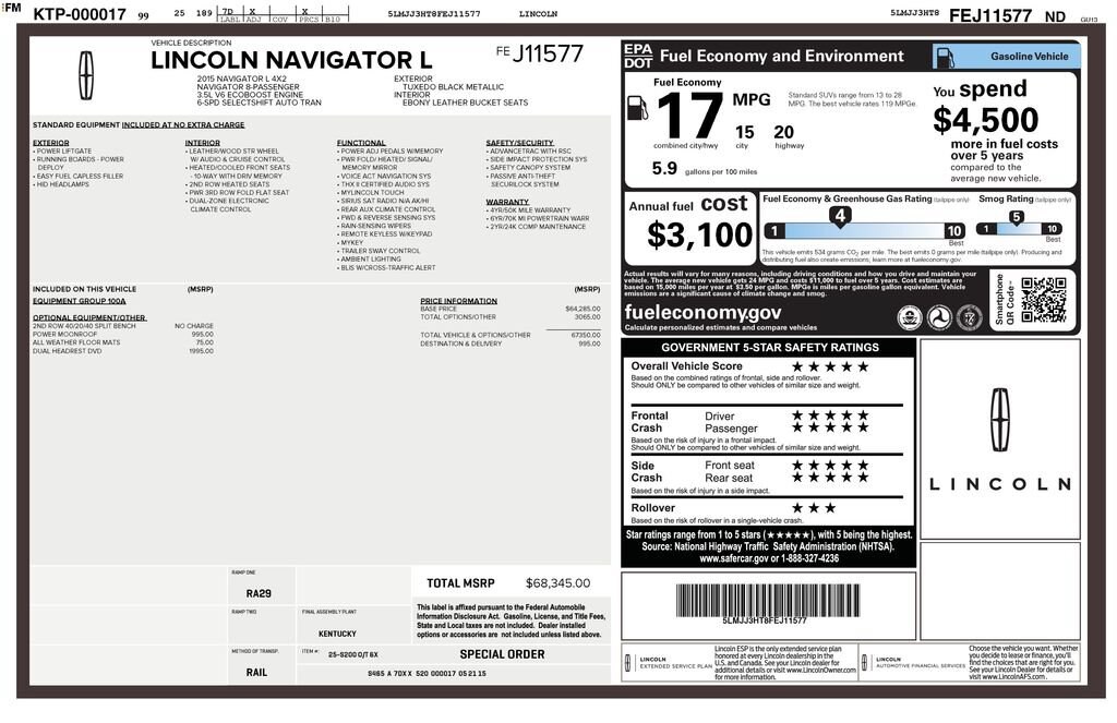 Used 2015 Lincoln Navigator L SUV