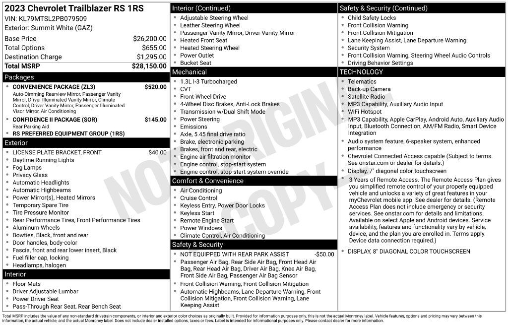 Used 2023 Chevrolet Trailblazer RS SUV