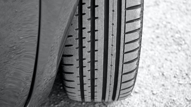 close up of car tire
