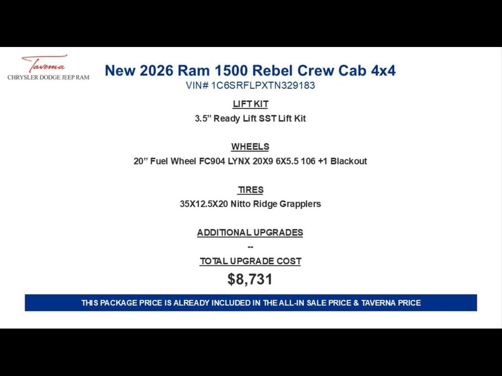 New 2026 Ram 1500 REBEL CREW CAB 4X4 5'7 BOX Pickup