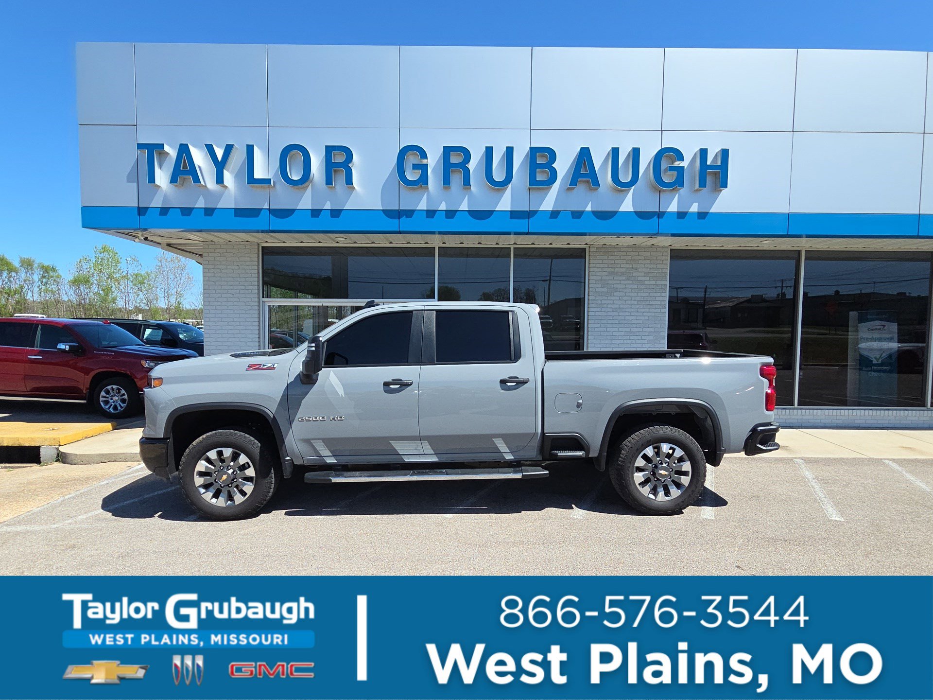 Slate Gray Metallic 2025 Chevrolet Silverado 2500HD Custom Crew Cab 4WD Pickup Truck Four-Wheel Drive Automatic