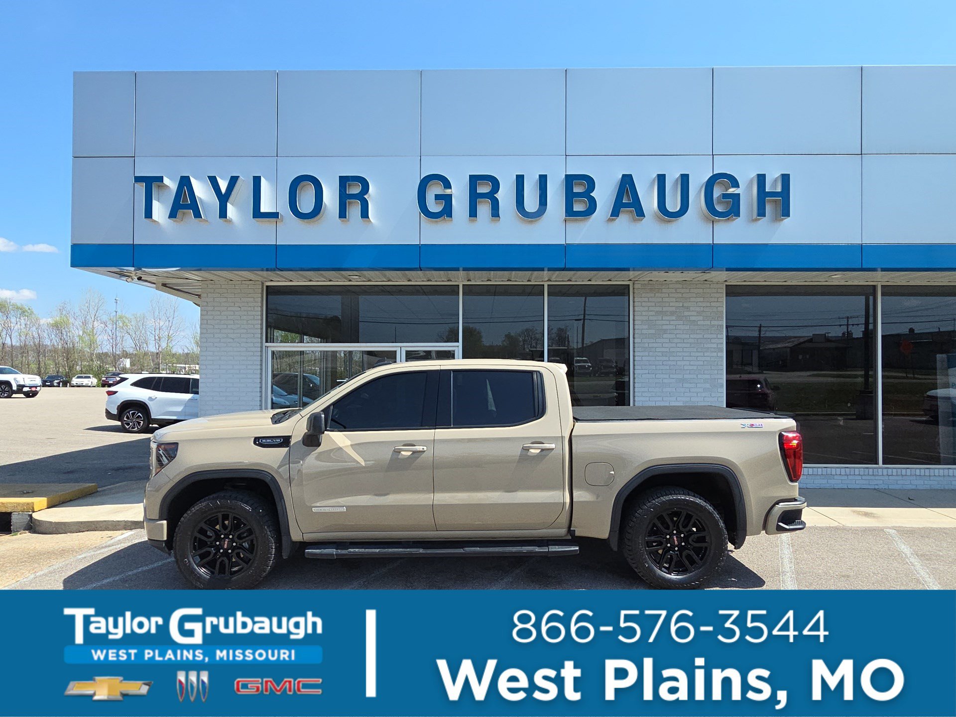 Desert Sand Metallic 2023 GMC Sierra 1500 Elevation Crew Cab 4WD Pickup Truck Four-Wheel Drive Automatic