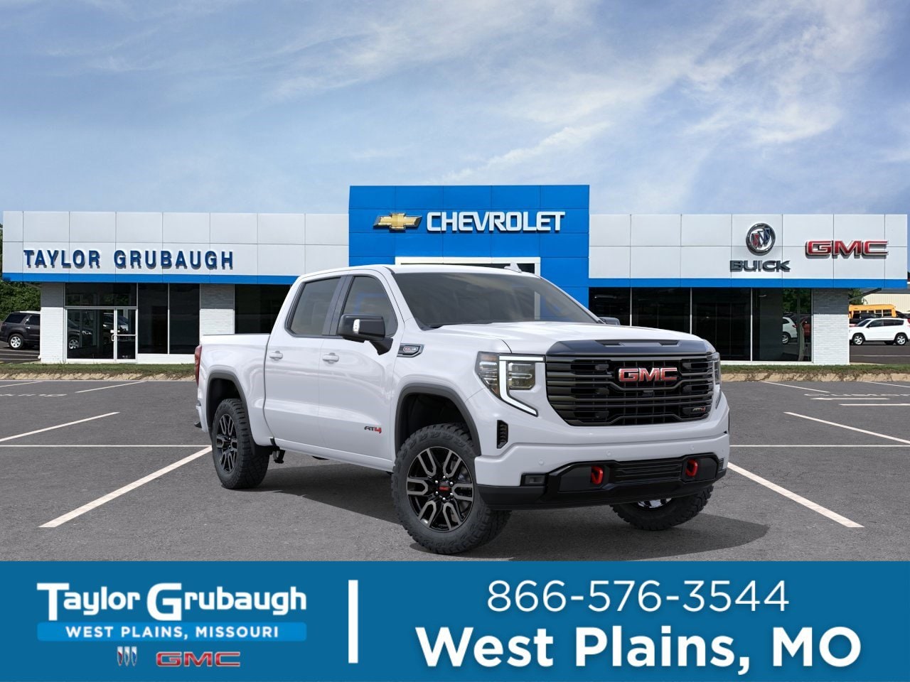Summit White 2026 GMC Sierra 1500 AT4 Crew Cab 4WD Pickup Truck Four-Wheel Drive Automatic