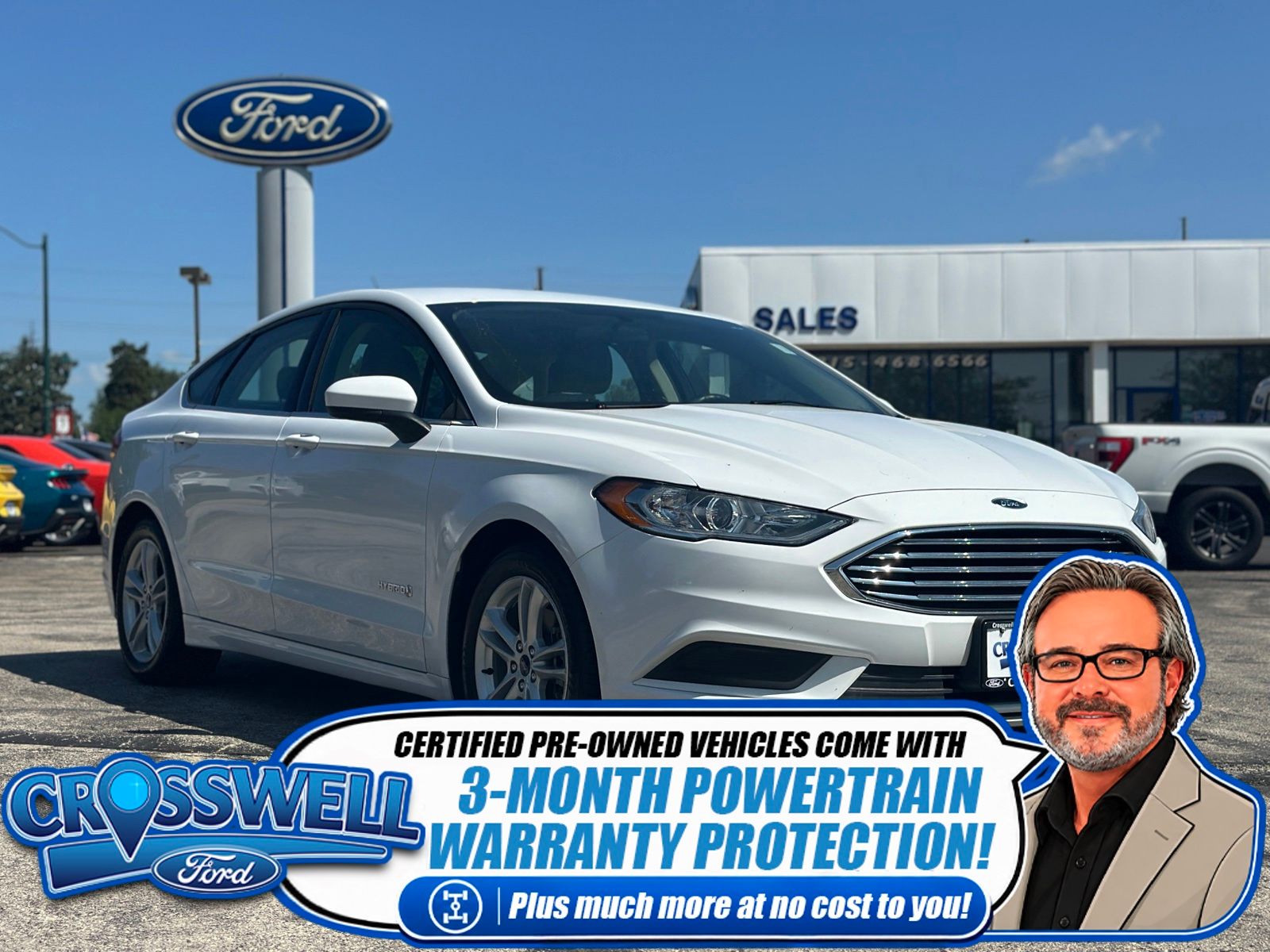 Certified 2018 Ford Fusion Hybrid S with VIN 3FA6P0UU3JR100491 for sale in Manteno, IL