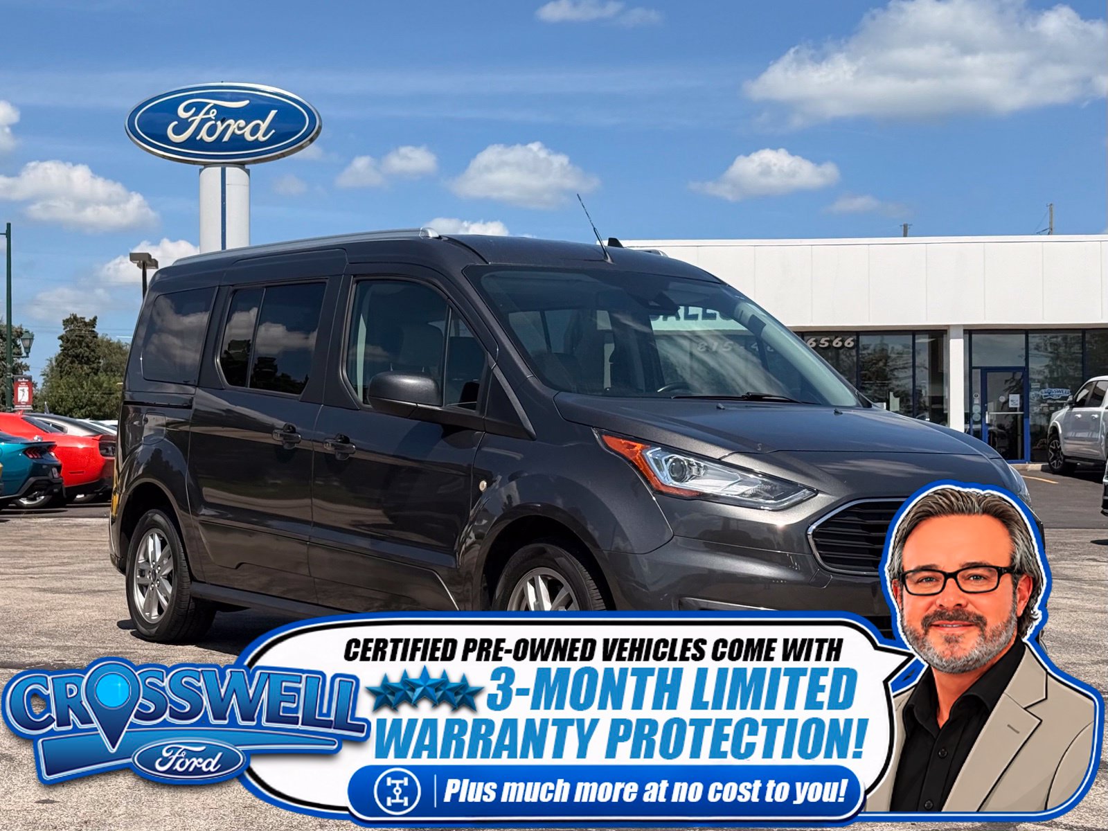 Certified 2020 Ford Transit Connect XLT with VIN NM0GE9F29L1454076 for sale in Manteno, IL