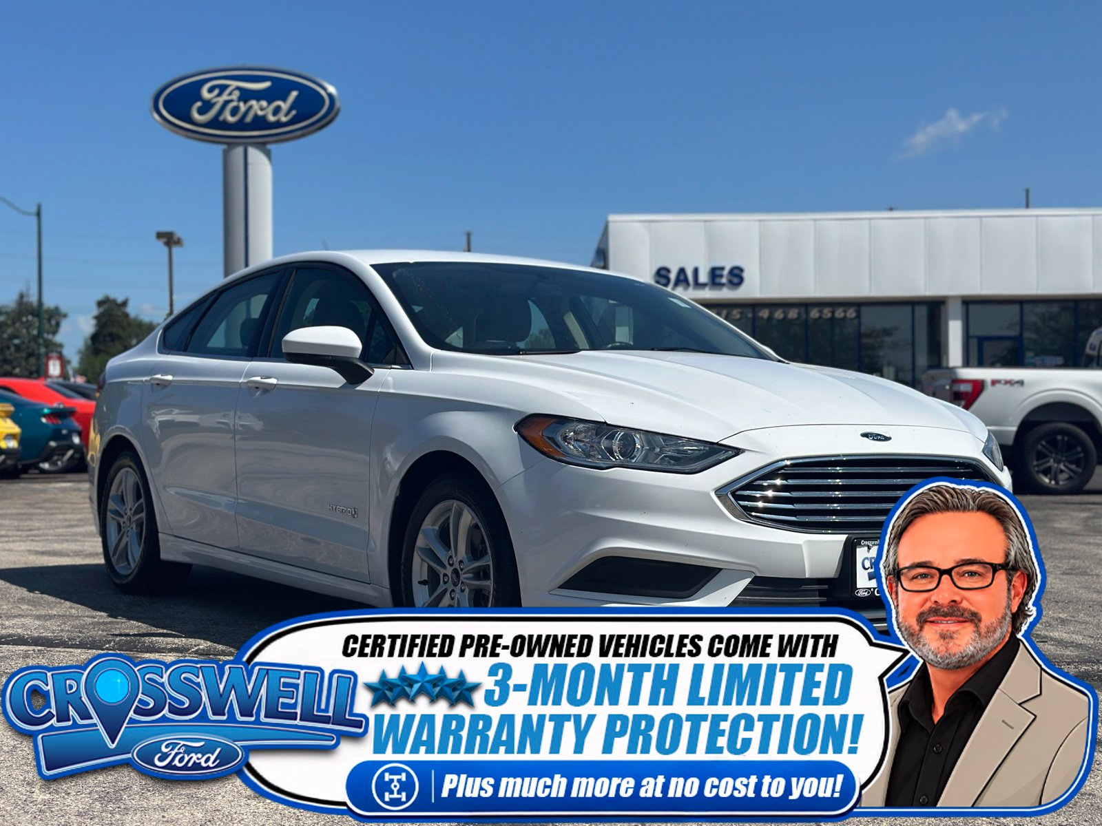 Certified 2018 Ford Fusion Hybrid S with VIN 3FA6P0UU3JR100491 for sale in Manteno, IL