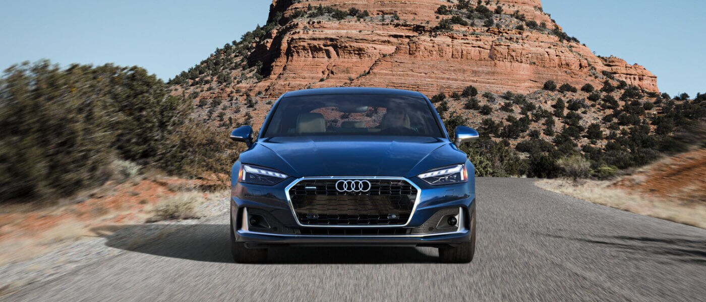 2021 Blue Audi A5 Sportback Parked in the Desert