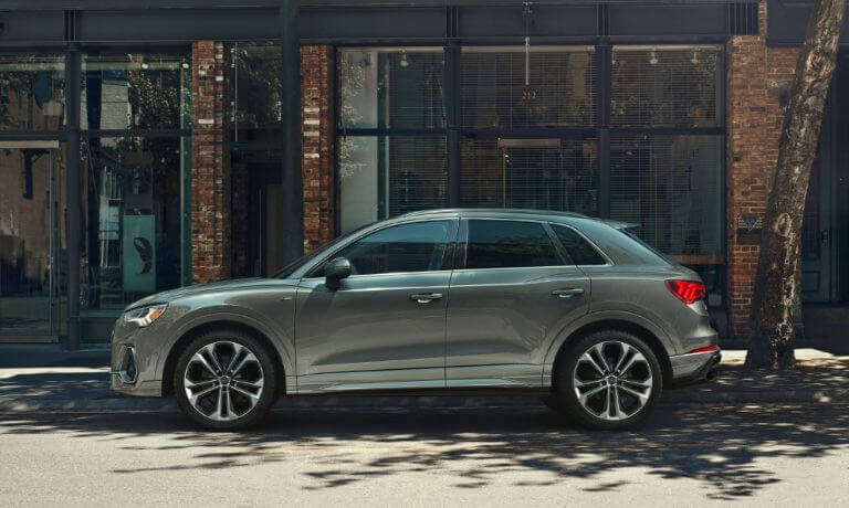 2021 Audi Q3 side view parked along town curb