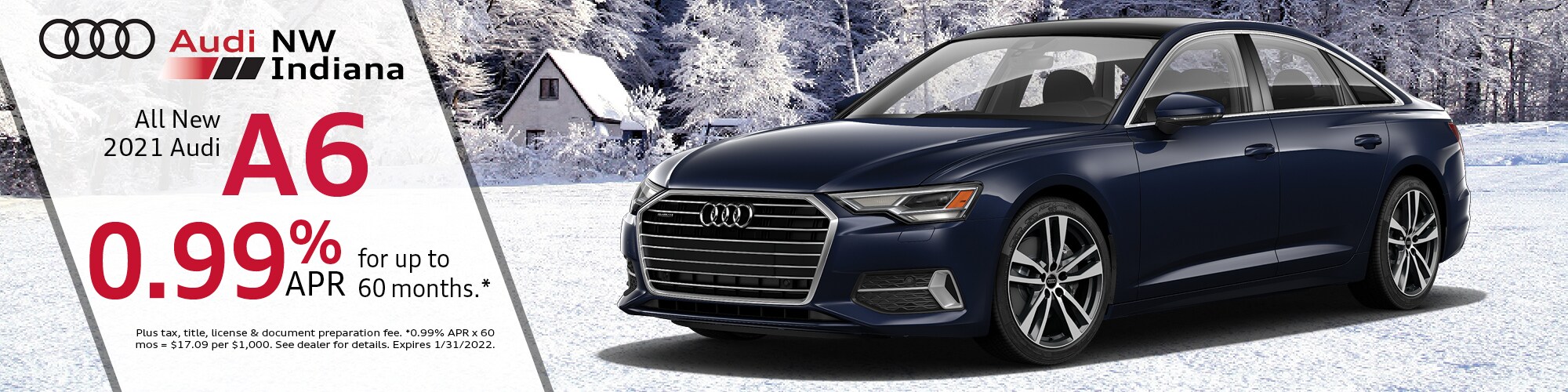 Get the all new 2021 Audi A6 with 0.99% APR for up to 60 months.>
<div class=