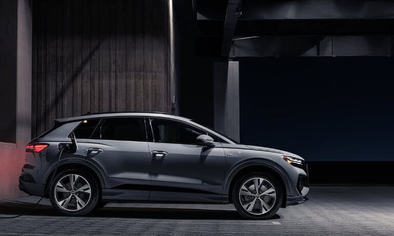 2025 Audi Q4 e-tron Exterior Charging In Parking Garage
