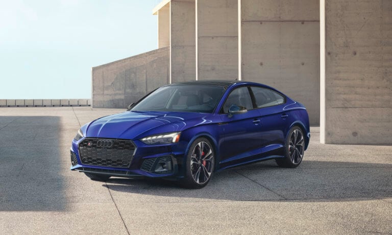 2025 Audi S5 Sportback Exterior Parked Near Concrete Pillars