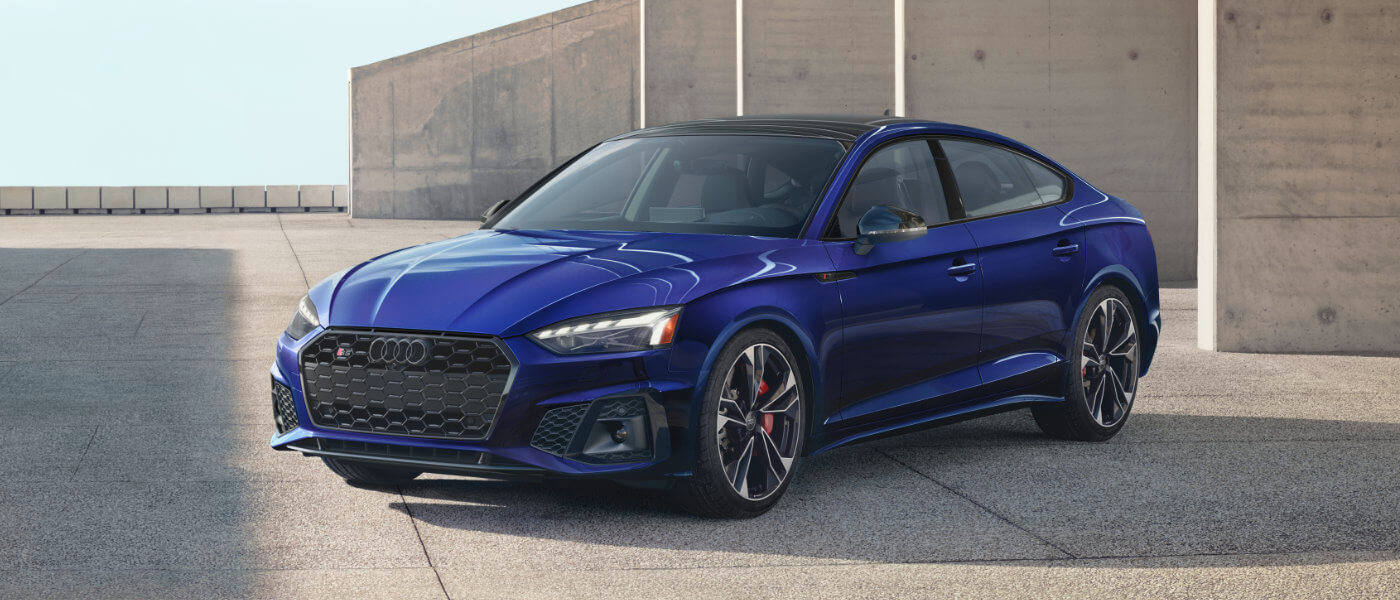 2025 Audi S5 Sportback Exterior Parked Near Concrete Pillars
