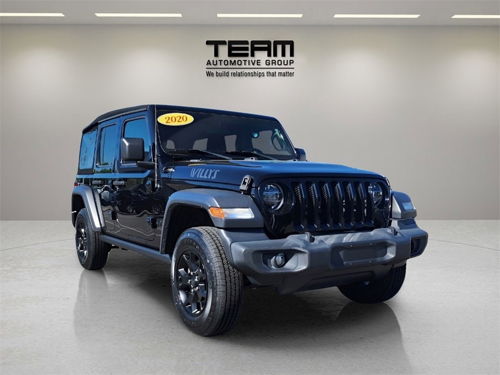 Used 2020 Jeep Wrangler Unlimited Willys with VIN 1C4HJXDN6LW237835 for sale in Salisbury, NC