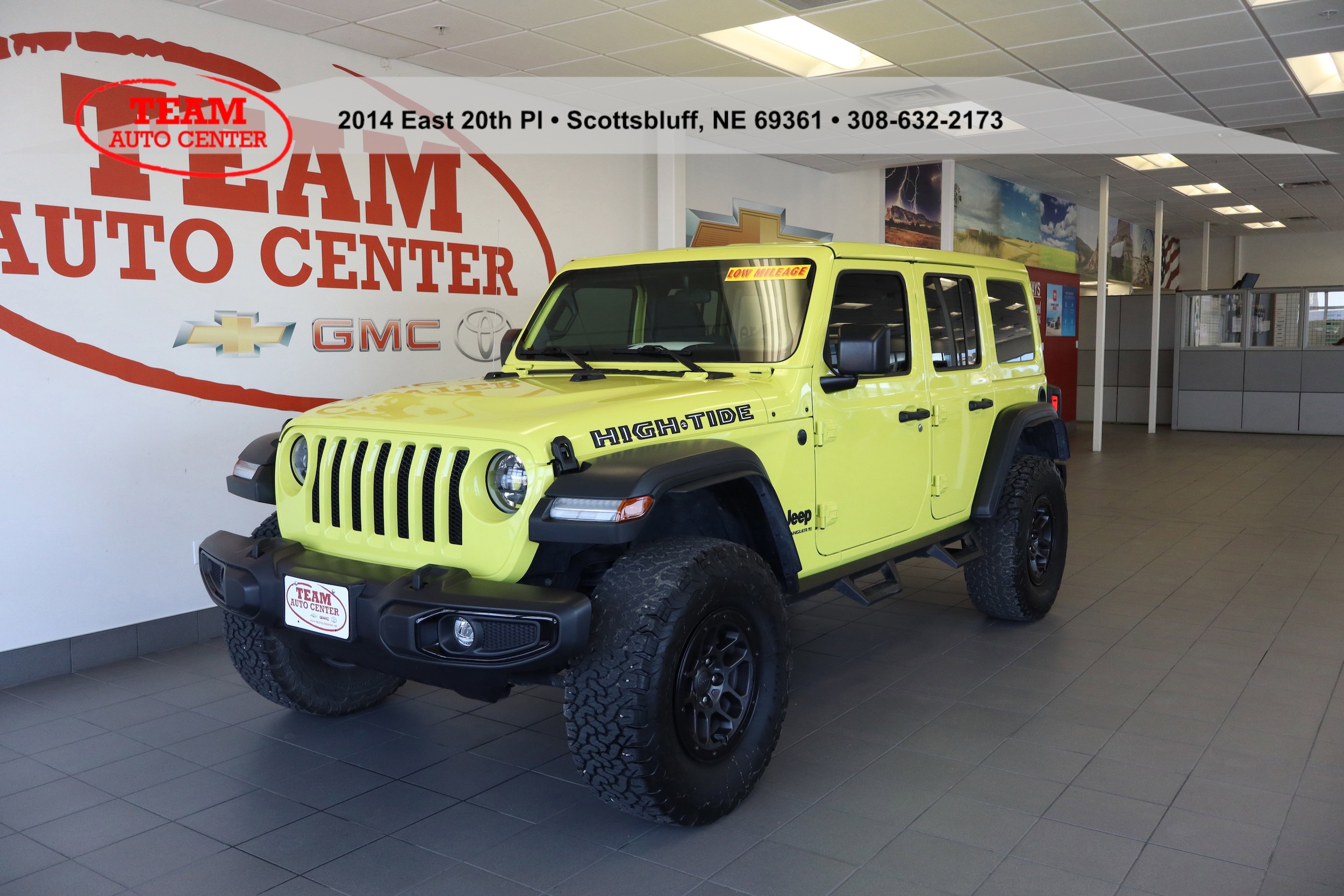 Used 2023 Jeep Wrangler 4-Door High Tide with VIN 1C4HJXDG0PW677413 for sale in Scottsbluff, NE